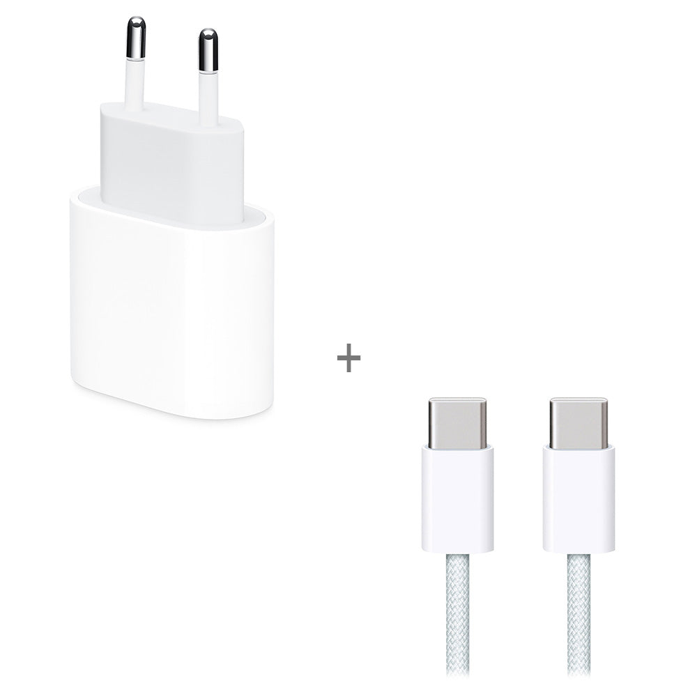 Chargeur Apple 20W USB-C MHJE3ZM/A + Câble USB-C/USB-C