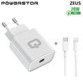Chargeur PowerStar ZEUS 20W USB-C + Câble Lightning Blanc